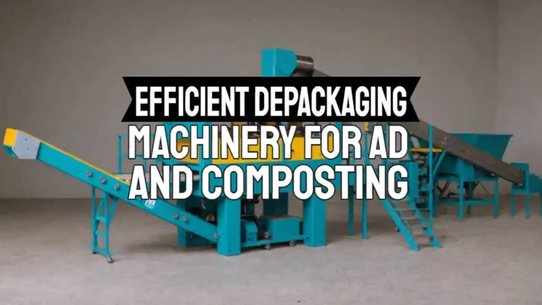 Image with text: "Efficient Depackaging Machinery for AD and Composting.